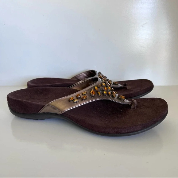 COPY - Vionic Pearl Jeweled Bronze Sandals - Picture 3 of 11